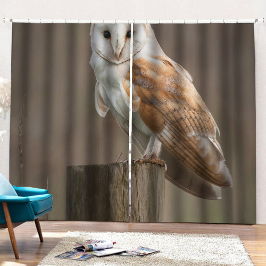 Barn Owl Print Pencil Pleat Curtains