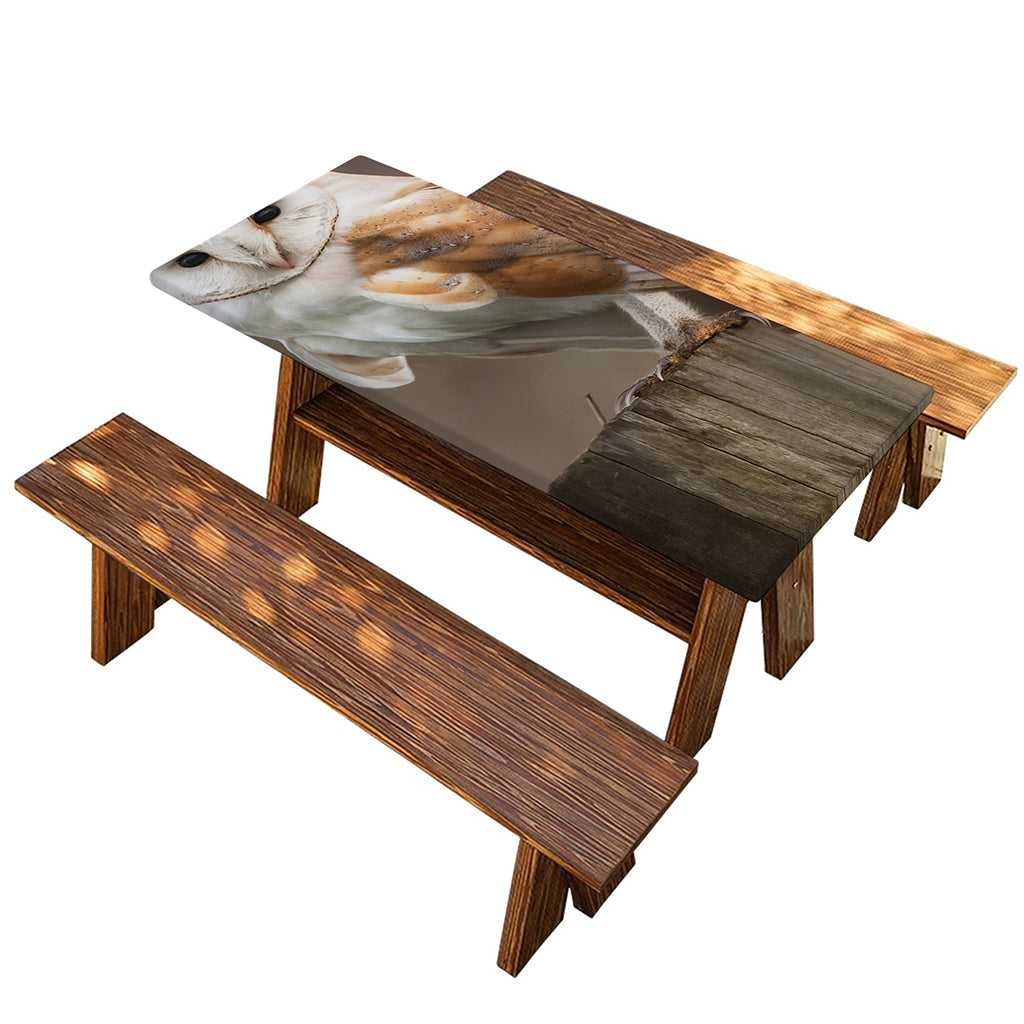 Barn Owl Print Picnic Table Cover