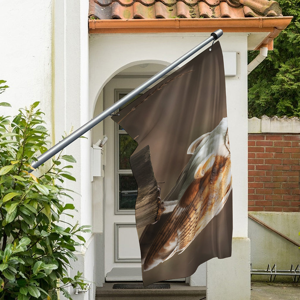 Barn Owl Print Polyester Flag