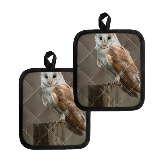 Barn Owl Print Pot Holders