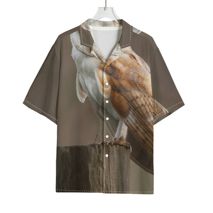 Barn Owl Print Rayon Hawaiian Shirt