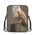 Barn Owl Print Rectangular Crossbody Bag