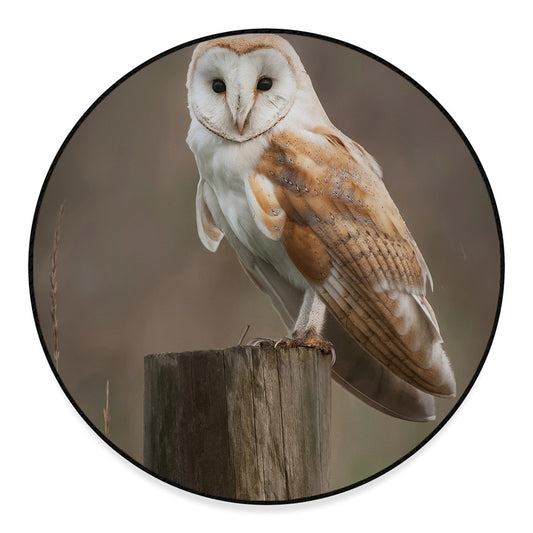 Barn Owl Print Round Floor Mat