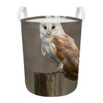Barn Owl Print Round Laundry Basket