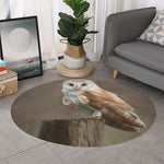 Barn Owl Print Round Rug