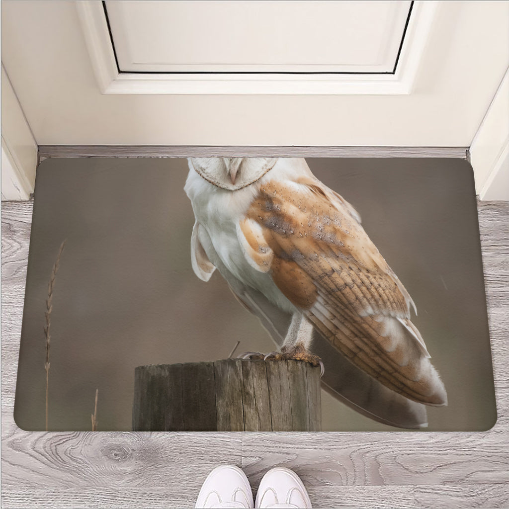 Barn Owl Print Rubber Doormat