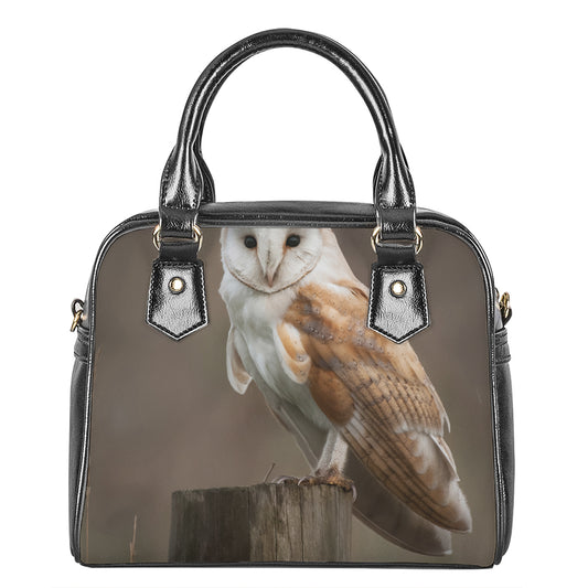 Barn Owl Print Shoulder Handbag