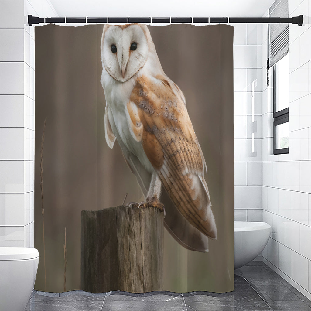 Barn Owl Print Shower Curtain
