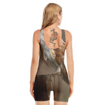 Barn Owl Print Sleeveless One Piece Swimsuit