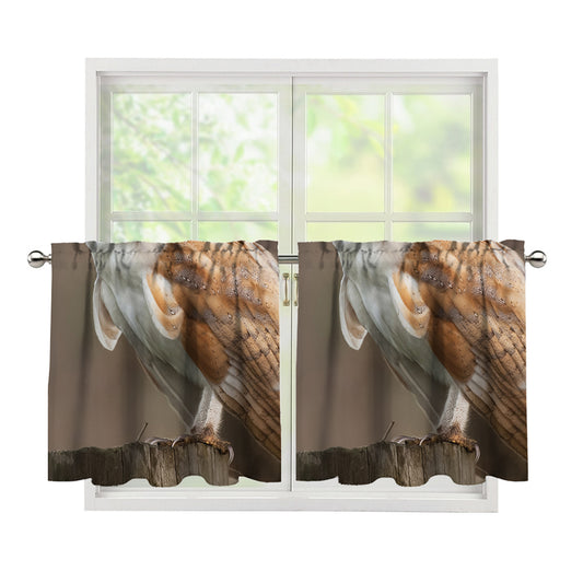Barn Owl Print Tier Curtains