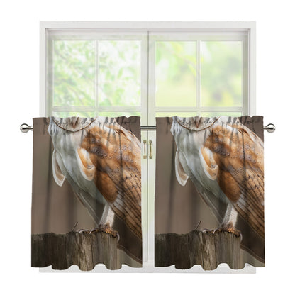Barn Owl Print Tier Curtains