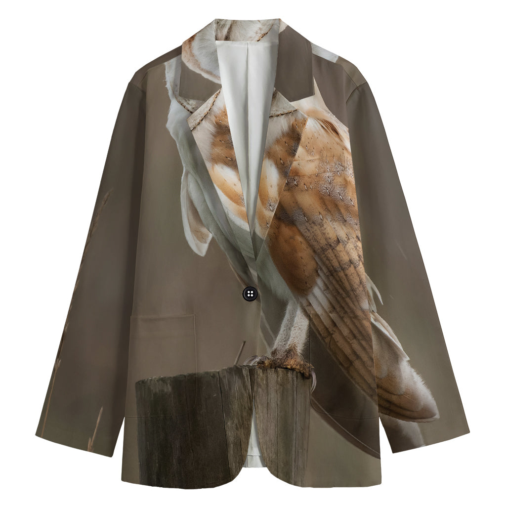 Barn Owl Print Women's Blazer