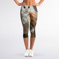 Barn Owl Print Women's Capri Leggings