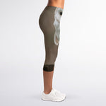 Barn Owl Print Women's Capri Leggings