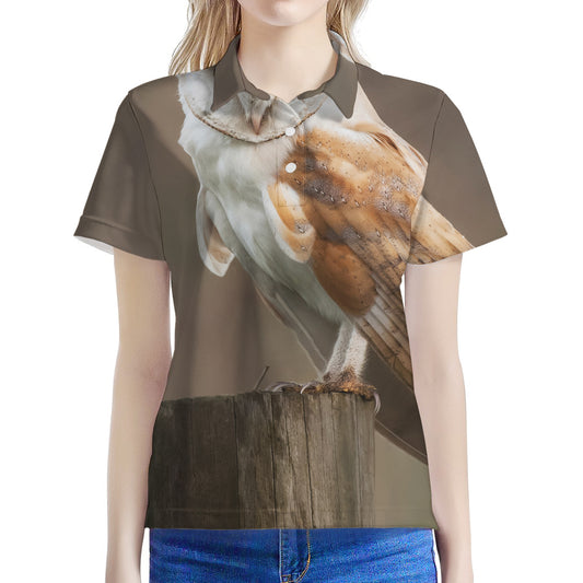 Barn Owl Print Women's Polo Shirt