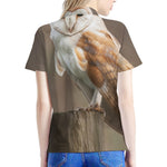 Barn Owl Print Women's Polo Shirt