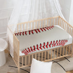 Baseball Stitching Print Baby Crib Sheet