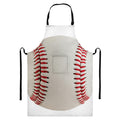 Baseball Stitching Print Bib Apron With Pocket