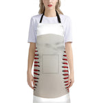 Baseball Stitching Print Bib Apron With Pocket