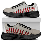 Baseball Stitching Print Black Chunky Shoes