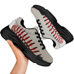 Baseball Stitching Print Black Chunky Shoes