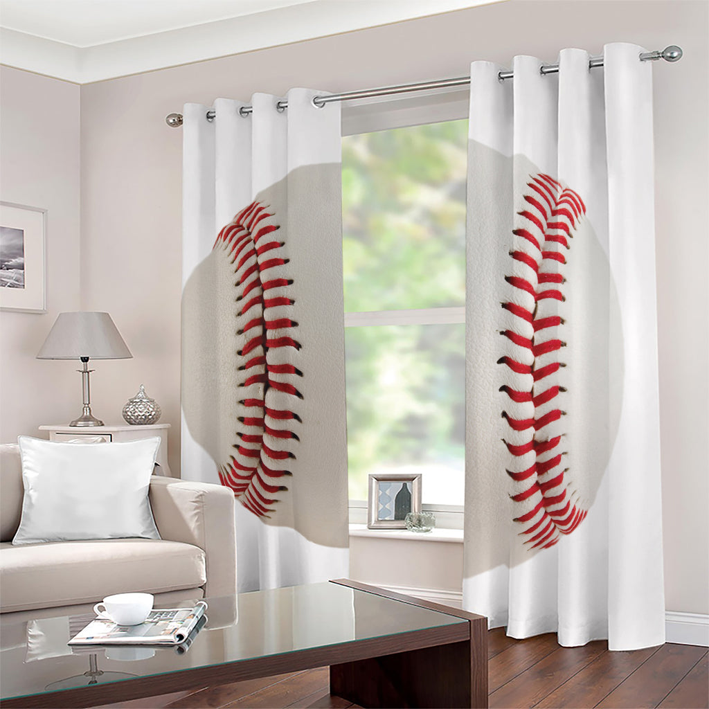 Baseball Stitching Print Blackout Grommet Curtains