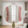 Baseball Stitching Print Blackout Pencil Pleat Curtains