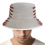 Baseball Stitching Print Bucket Hat