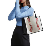 Baseball Stitching Print Canvas Tote Bag