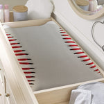 Baseball Stitching Print Changing Pad Cover