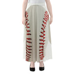 Baseball Stitching Print Chiffon Maxi Skirt