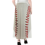 Baseball Stitching Print Chiffon Maxi Skirt