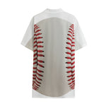 Baseball Stitching Print Cotton Hawaiian Shirt