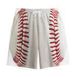 Baseball Stitching Print Cotton Shorts