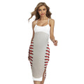 Baseball Stitching Print Cross Back Cami Dress