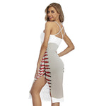 Baseball Stitching Print Cross Back Cami Dress