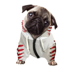 Baseball Stitching Print Dog Zip Up Hoodie