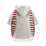 Baseball Stitching Print Dog Zip Up Hoodie