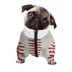 Baseball Stitching Print Dog Zip Up Jacket