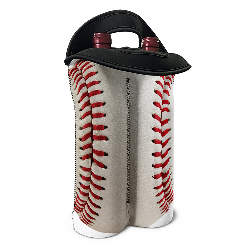 Baseball Stitching Print Double Neoprene Wine Tote