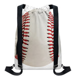 Baseball Stitching Print Drawstring Backpack