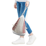 Baseball Stitching Print Drawstring Bag