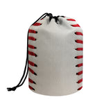 Baseball Stitching Print Drawstring Makeup Bag