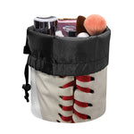 Baseball Stitching Print Drawstring Makeup Bag