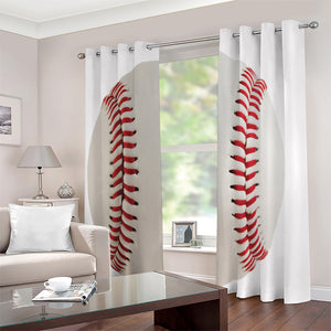 Baseball Stitching Print Extra Wide Grommet Curtains