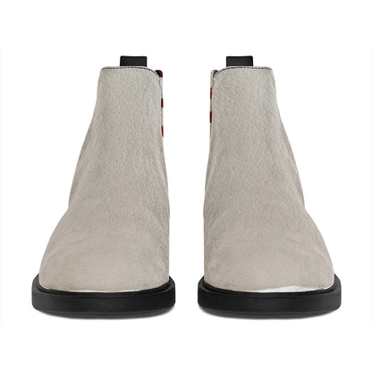 Baseball Stitching Print Flat Ankle Boots