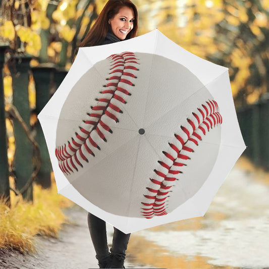 Baseball Stitching Print Foldable Umbrella