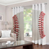 Baseball Stitching Print Grommet Curtains