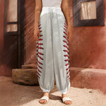 Baseball Stitching Print Harem Pants