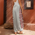 Baseball Stitching Print Harem Pants